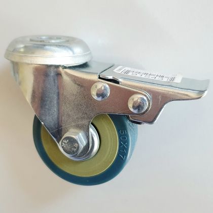 Подвижно колело Ф50 mm, отвор, спирачка