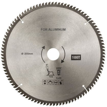 Диск циркулярен 255 x 25.4 mm, 100 зъба HM, Алуминий