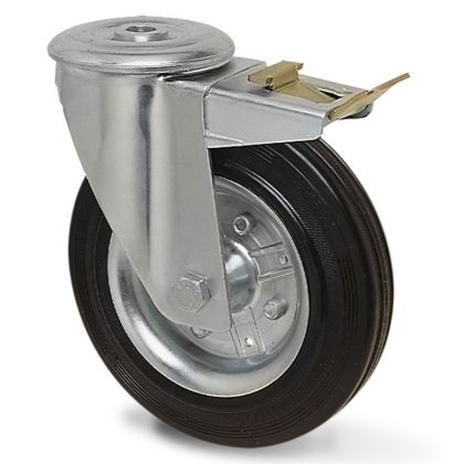 Подвижно колело Ф80 mm, отвор, спирачка