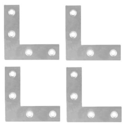 Планка Ъгъл плосък NA 40x40/10mm, t=1.5mm, Цинк, к-т 4бр.