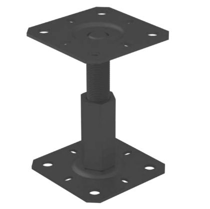 База за колона с регулируема височина, 100x100mm, t=3mm, Черен