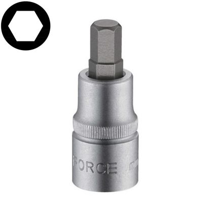 Вложка 1/2" накрайник шестограм HEX 4 x 55mm FORCE 34405504