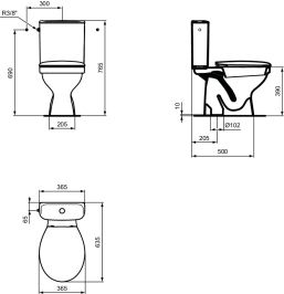 WC комплект, вертикално оттичане Ulysse W835901