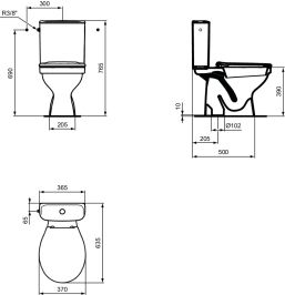 WC комплект UlysseS, вертикално оттичане W835801
