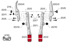 НОЖИЦА С ПЛОСКИ ДРЪЖКИ FELCO 20