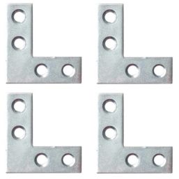 Планка Ъгъл плосък NA 25x25/10mm, t=1.5mm, Цинк, к-т 4бр.