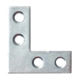 Планка Ъгъл плосък NA 25x25/10mm, t=1.5mm, Цинк, к-т 4бр.