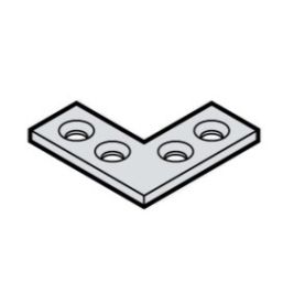 Планка Ъгъл плосък NA 25x25/10mm, t=1.5mm, Цинк, к-т 4бр.