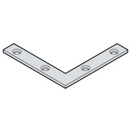 Планка Ъгъл плосък NA 60x60/10mm, t=2mm, Цинк