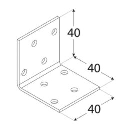 Планка Ъгъл KM 1 - 40x40/40mm, t=2mm, Цинк