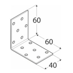 Планка Ъгъл KM 3 - 60x60/40mm, t=2mm, Цинк