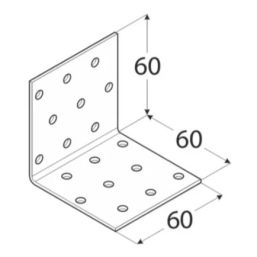 Планка Ъгъл KM 4 - 60x60/60mm, t=2mm, Цинк