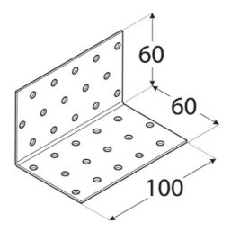 Планка Ъгъл KM 6 - 60x60/100mm, t=2mm, Цинк