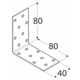 Планка Ъгъл KM 7 - 80x80/40mm, t=2mm, Цинк