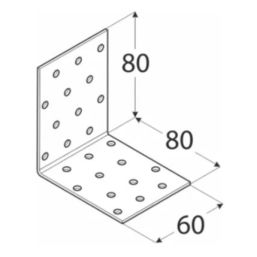 Планка Ъгъл KM 8 - 80x80/60mm, t=2mm, Цинк