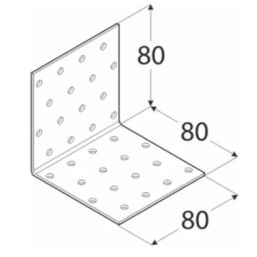 Планка Ъгъл KM 9 - 80x80/80mm, t=2mm, Цинк