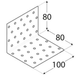 Планка Ъгъл KM10 - 80x80/100mm, t=2mm, Цинк