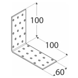 Планка Ъгъл KM11 - 100x100/60mm, t=2mm, Цинк