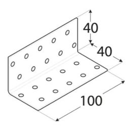 Планка Ъгъл KM14 - 40x40/100mm, t=2mm, Цинк