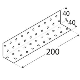 Планка Ъгъл KM15 - 40x40/200mm, t=2mm, Цинк