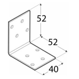 Планка Ъгъл KM17 - 50x50/40mm, t=2mm, Цинк