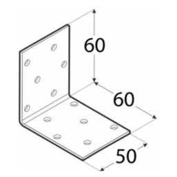 Планка Ъгъл KM18 - 60x60/50mm, t=2mm, Цинк