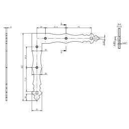 Планка Ъгъл плосък NAD2 - 200x200/30mm, t=3mm, Черен