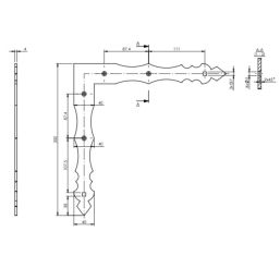 Планка Ъгъл плосък NAD4 - 300x300/40mm, t=4mm, Черен