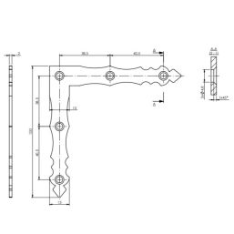 Планка Ъгъл плосък NAD8 - 100x100/15mm, t=2mm, Черен