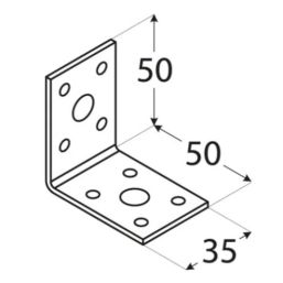 Планка Ъгъл KL1 - 50x50/35mm, t=2.5mm, Цинк