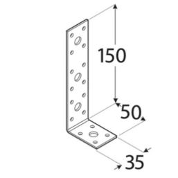 Планка Ъгъл KL3 - 150x50/35mm, t=2.5mm, Цинк