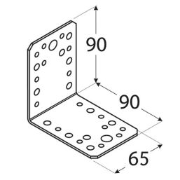 Планка Ъгъл KL4 - 90x90/65mm, t=2.5mm, Цинк