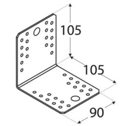 Планка Ъгъл KL5 - 105x105/90mm, t=2.5mm, Цинк