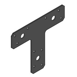 Т-образна планка KT2 - 150x127/38mm, t=2.5mm, Черен