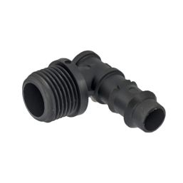 Коляно за капков маркуч, M1/2" x Ф16mm, оребрено
