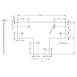 Планка Т-образна GPLP85 - 255x170/85mm, t=2.5mm, Черен