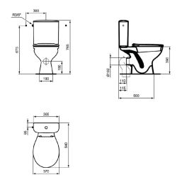 WC комплект / моноблок, задно отт. ALPHA W009401